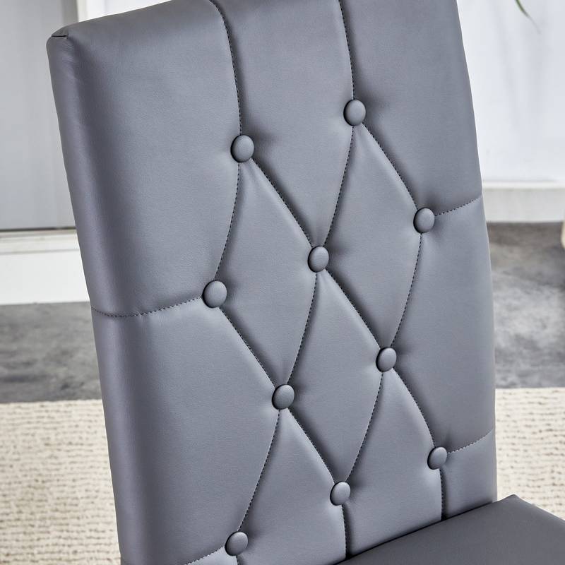 Stylish Gray Armless Dining Chairs Set