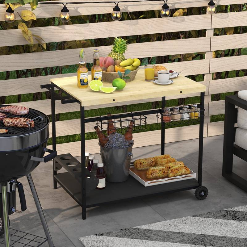 Sunny Outdoor Serving Cart – Roll and Serve in Style!