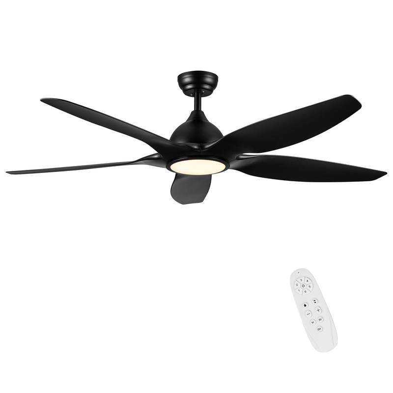 Sleek LED Ceiling Fan with Black Blades