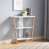 Chic Open Shelf Console Table - White & Light Brown