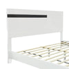 Sleek White LED Bedroom Set with Floating Bed & Nightstands