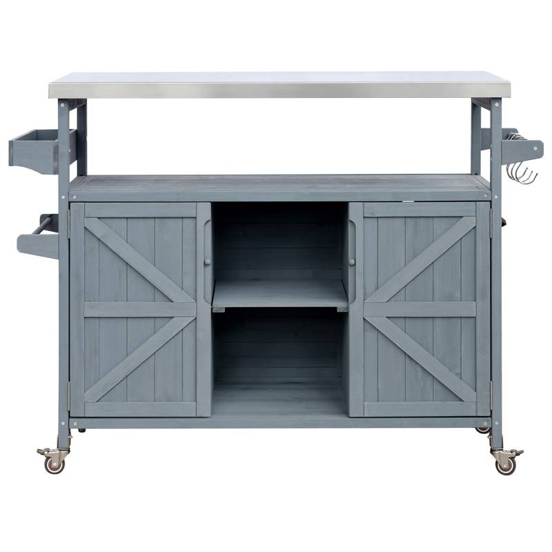 Farmhouse Rolling Grill Station & Bar Cart