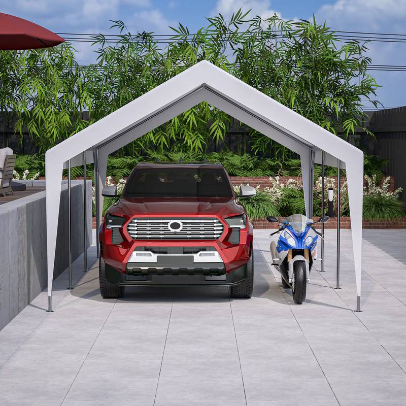 All-Weather Steel Carport Canopy with Removable Walls
