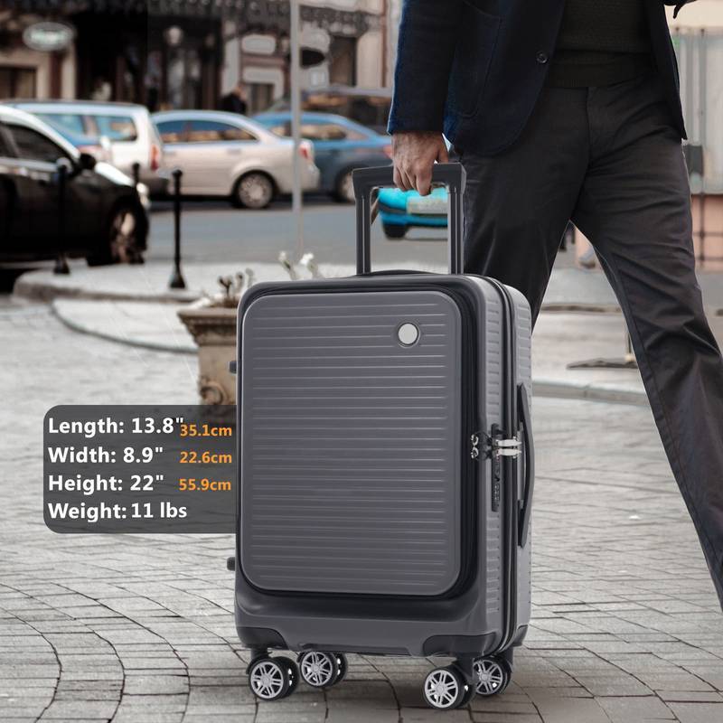 Travel Buddy: Lightweight Carry-On with USB Port and Front Pocket