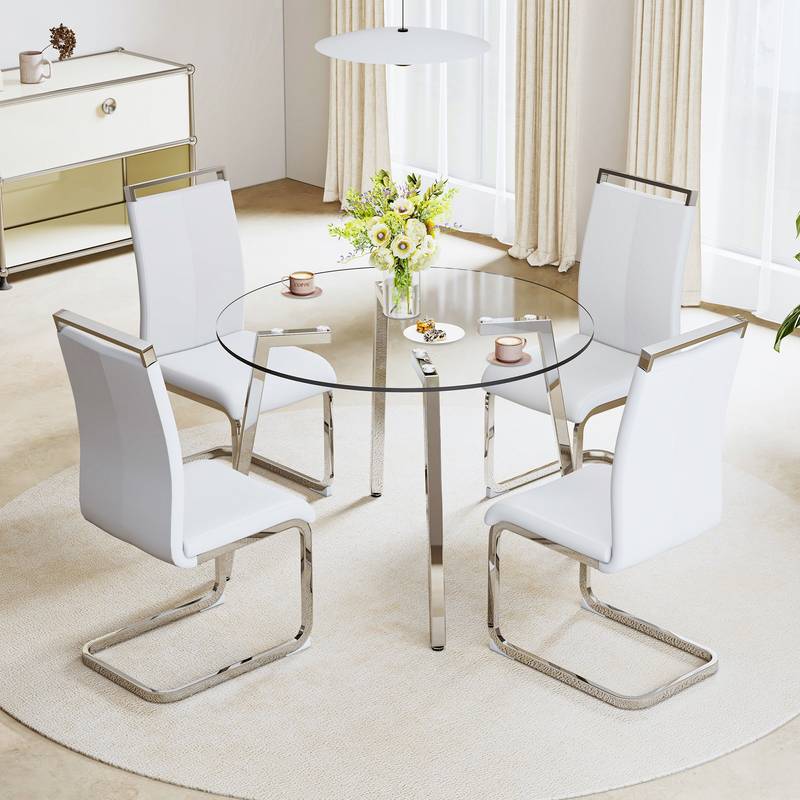 Sleek Glass Round Table