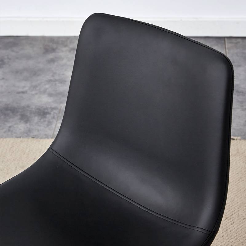 Sleek Black PU Leather Chair