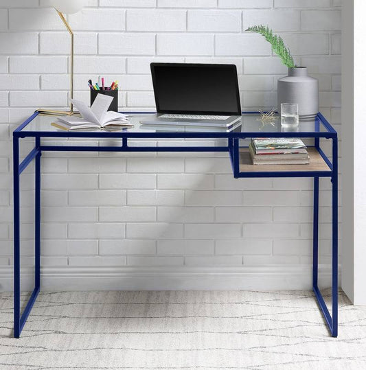 Stylish Blue & Glass Yasin Desk