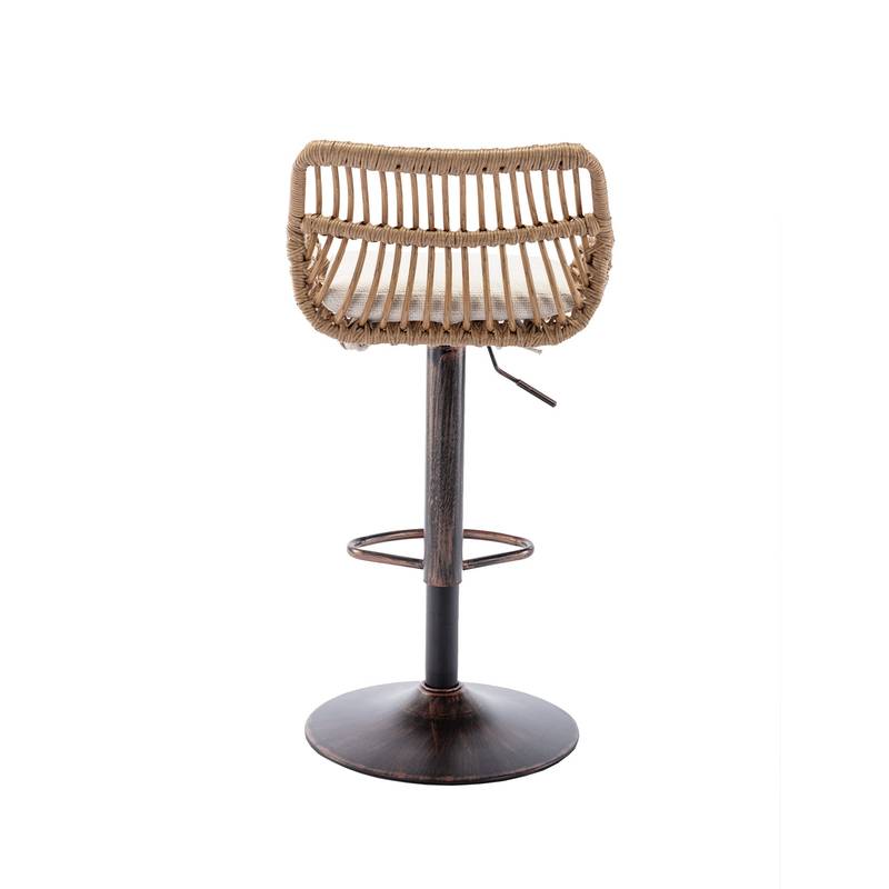 Chic Adjustable Bar Stools - Set of Two in Beige