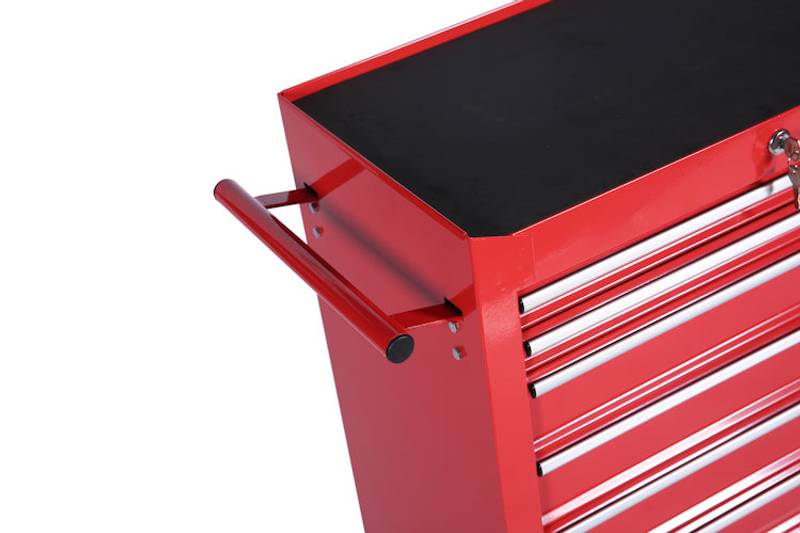 Rolling Red Tool Cart with 7 Drawers