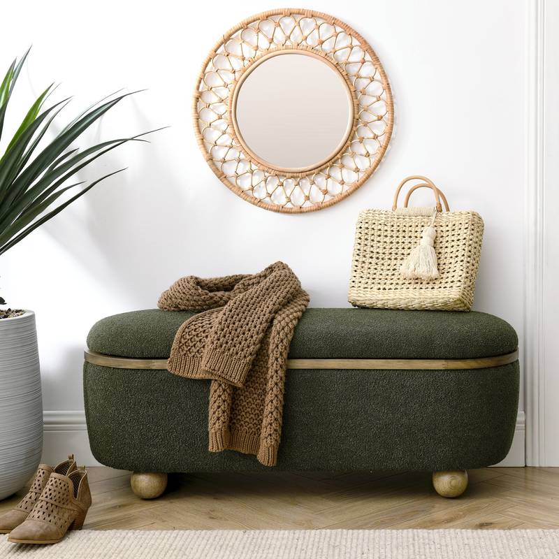 Cozy Green Storage Bench