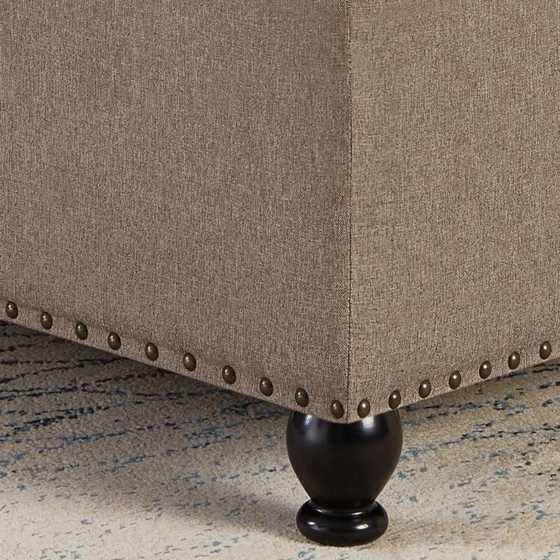 Chic Linen Storage Ottoman with Stylish Button Tufting