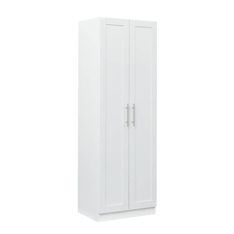 Stylish White Storage Cabinet with Dual Doors and Dividers