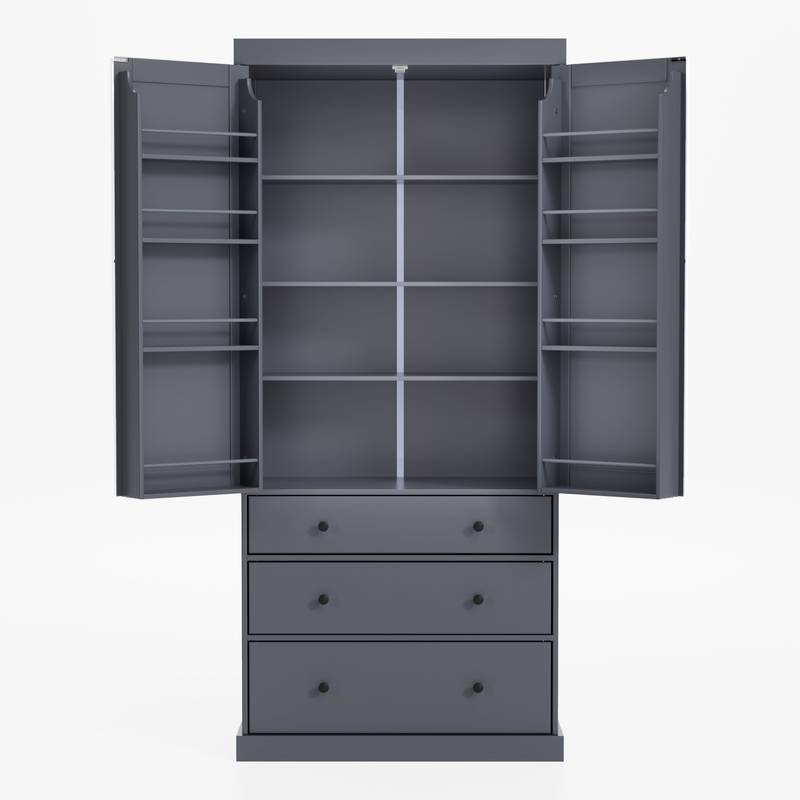 Farmhouse Charm Pantry Cabinet - Stylish Storage Solution for Your Kitchen