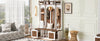 Versatile Entryway Bench with Coat Rack and Storage