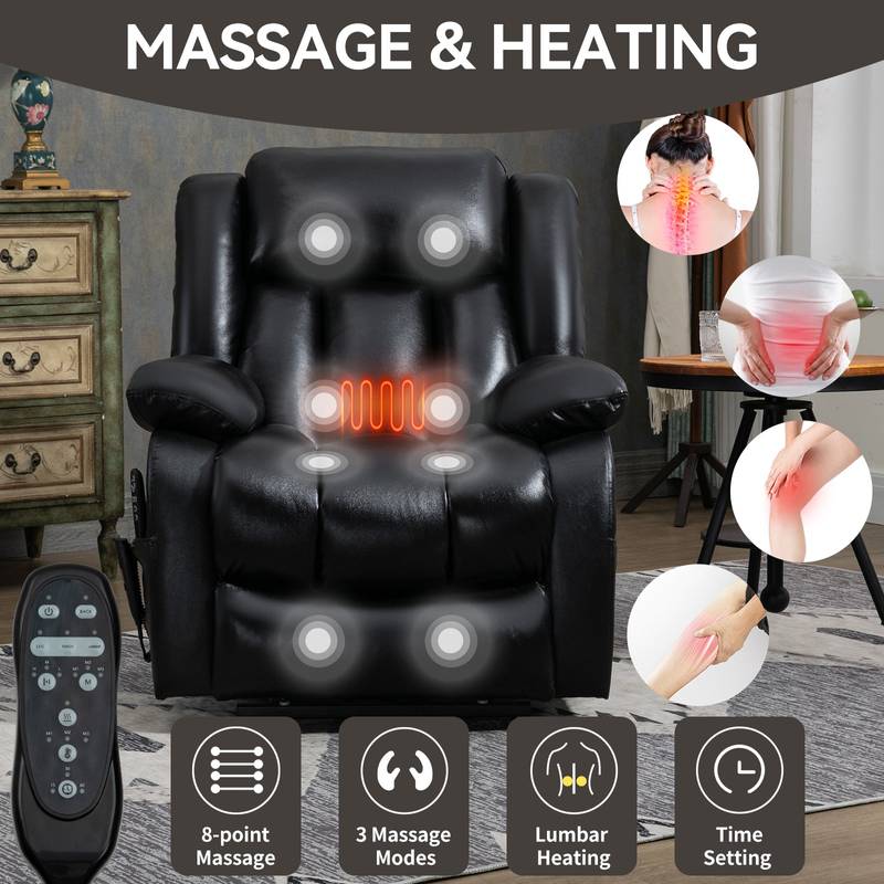 Ultimate Comfort Leather Recliner with Massage & Heat