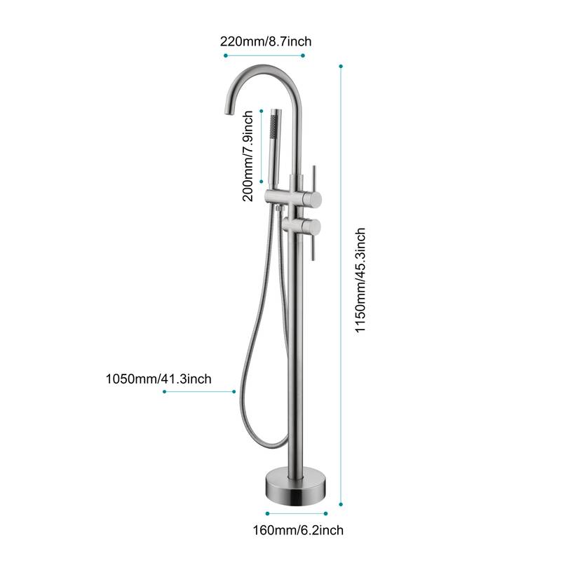 Stylish Freestanding Bathtub Faucet with Handheld Shower