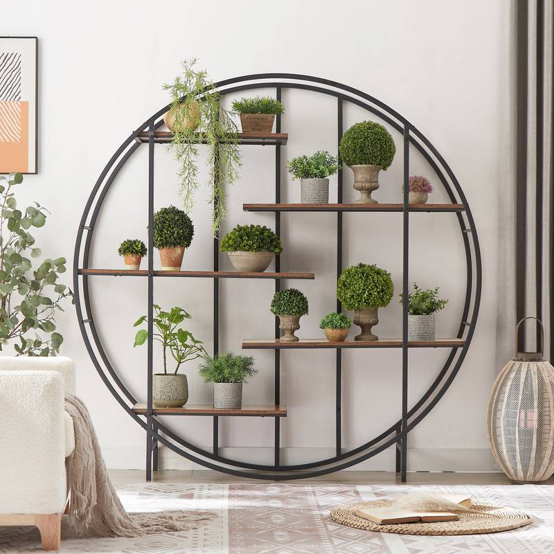 Rustic 5-Tier Plant & Book Stand