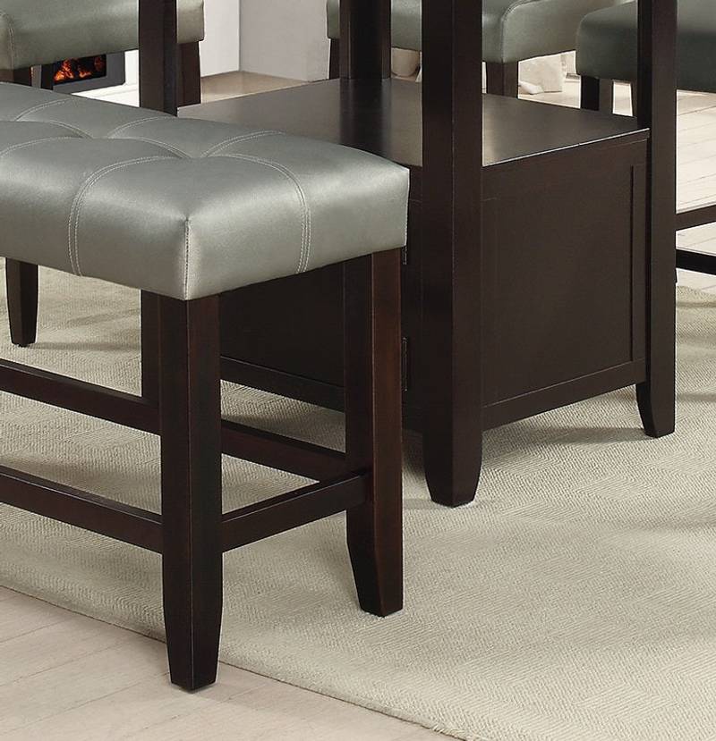 Chic Counter Height Dining Bench with Cozy Tufted Cushion