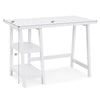Chic White Wood Desk with Storage