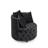 Cozy Velvet Swivel Chair with Tufted Design and Plush Pillows