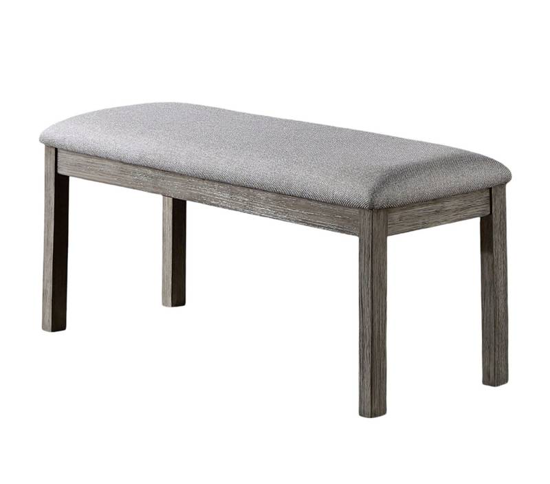 Chic Gray Padded Dining Bench