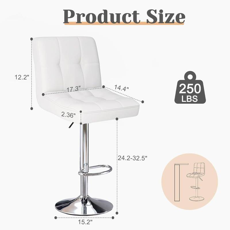 Chic Adjustable Bar Stools – Set of Two