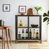 Chic Mesh Door Buffet & Wine Storage Cabinet