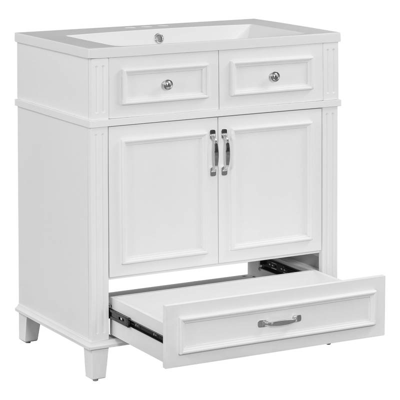 Charming Retro Bathroom Vanity with Soft Close Doors