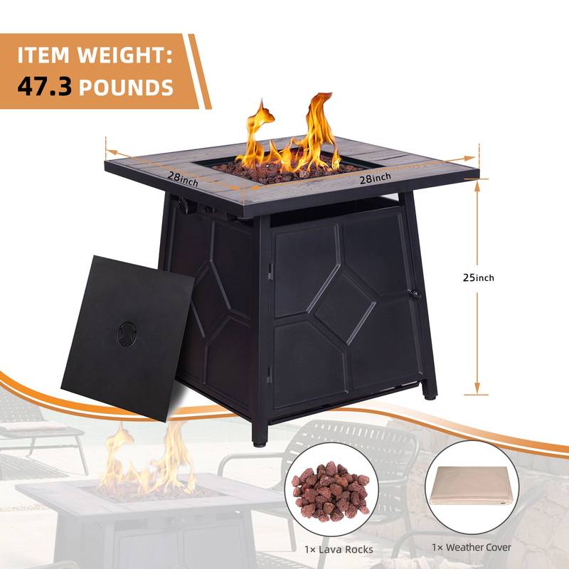 Cozy Outdoor Propane Fire Table with Weather Cover