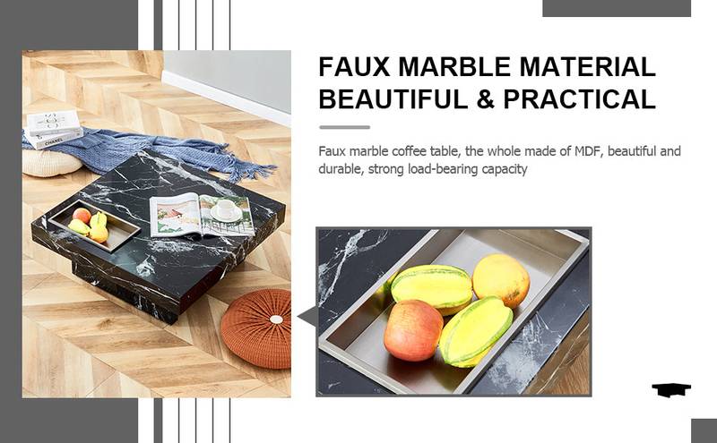 Chic Black Patterned Coffee Table