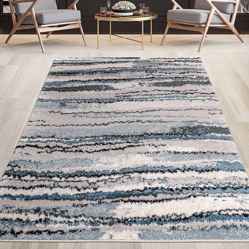 Flowing Watercolor Stripe Rug