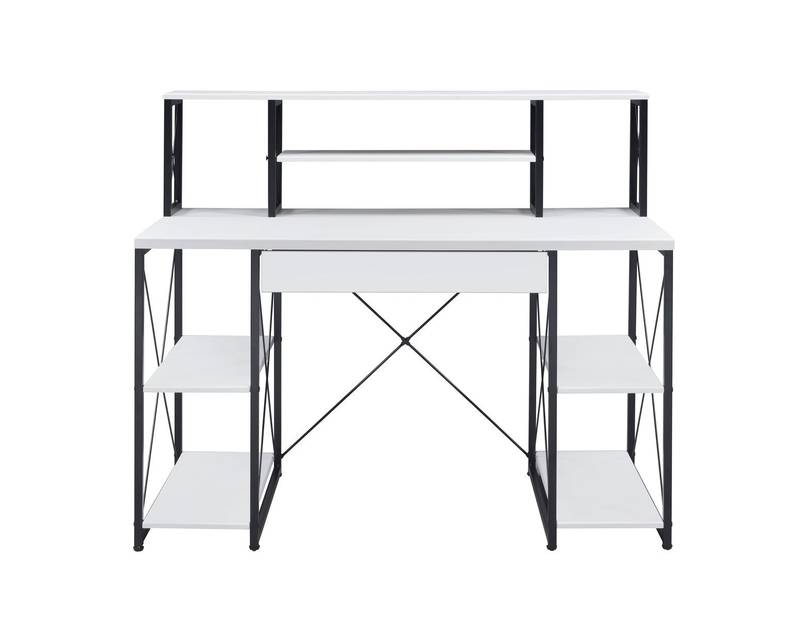 Sleek Duo Desk: Modern White & Black Design
