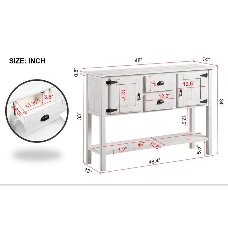 Chic Vintage Wood Sideboard with Storage and Style