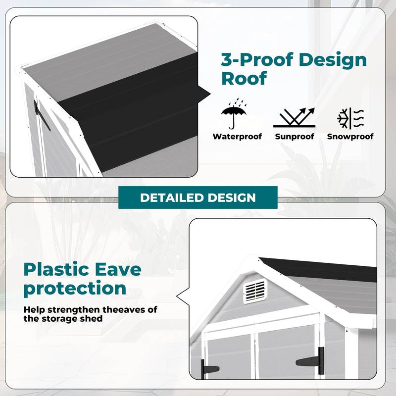 Weather-Resistant Outdoor Storage Shed for Garden & Pool