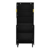 Sleek Adjustable Glass Door Bookcase - Black storage for Living & Bedroom