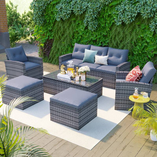 Cozy All-Weather Wicker Outdoor Lounge Set