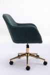 Chic Green Teddy Swivel Chair with Gold Legs