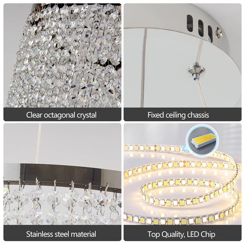 Radiant Elegance Adjustable LED Chandelier
