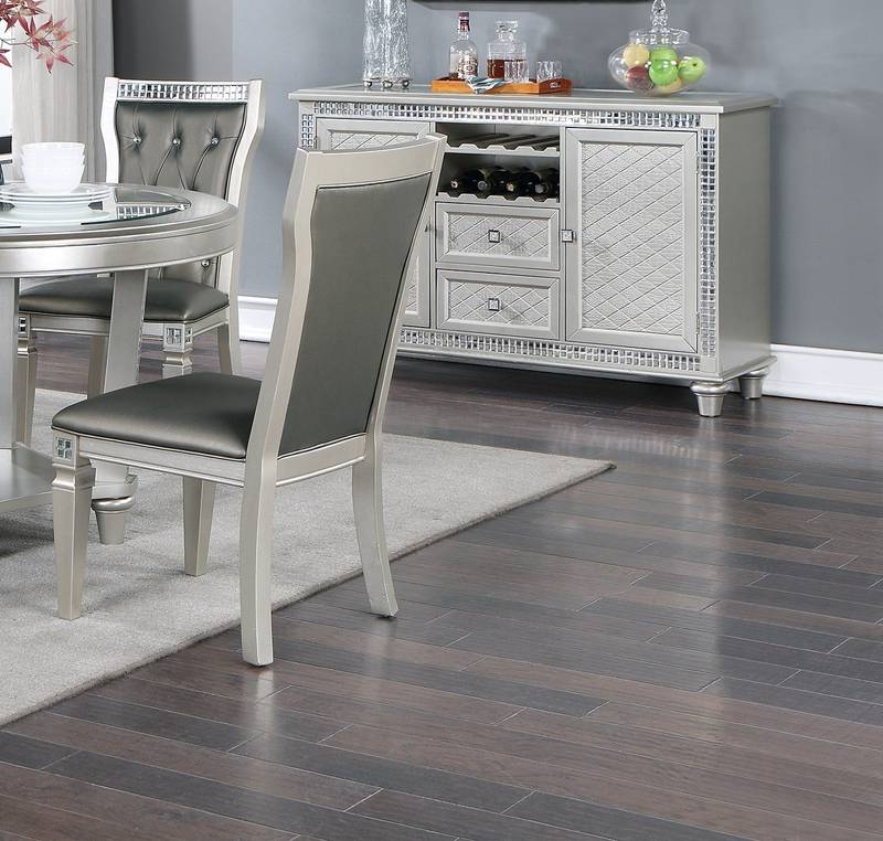 Elegant Vintage Dining Set with Glass Top and Tufted Chairs