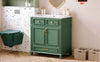 Vintage Green Bathroom Vanity with Soft-Close Storage