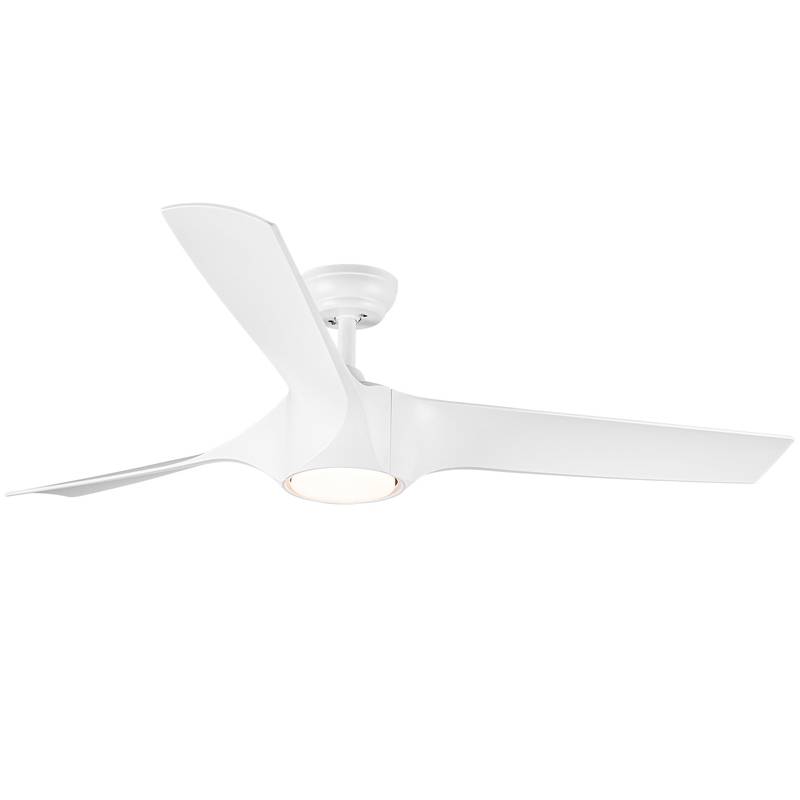 Sleek LED Ceiling Fan with White Blades