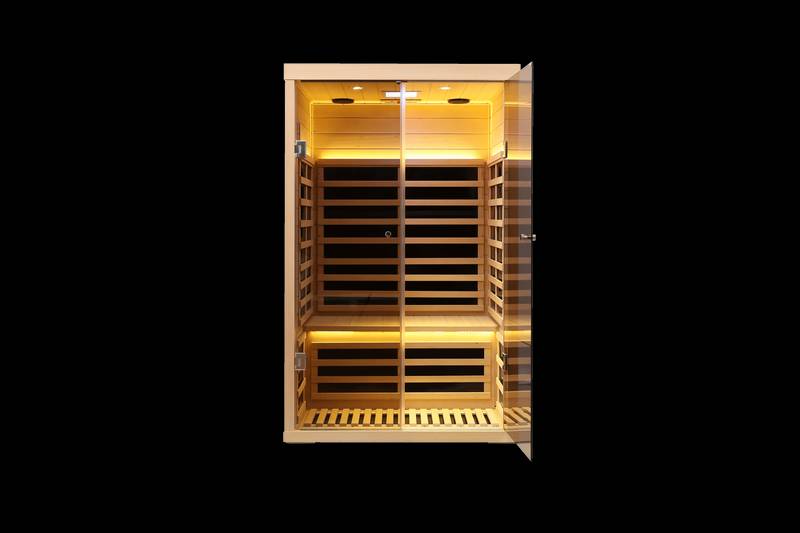 Cozy Glass Hemlock Sauna for Two