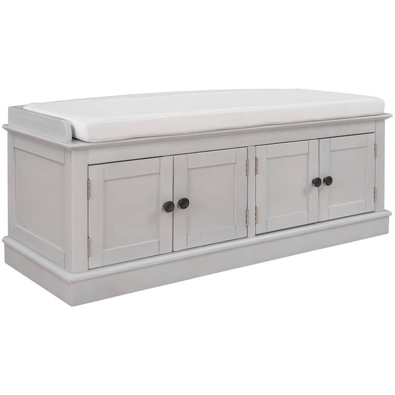 Stylish Storage Bench with Cushioned Seat