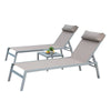 Sunshine Set: Adjustable Lounge Chairs & Side Table for Ultimate Relaxation