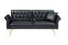 Cozy Convertible Faux Leather Sofa Bed
