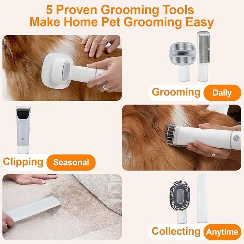 Pet Grooming Magic: Powerful Vacuum & Grooming Kit for Happy Pups and Kitties