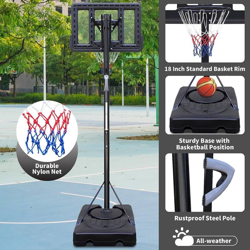 Adjustable Portable Basketball Hoop for All Ages