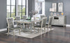 Elegant Vintage Dining Set with Glass Top and Tufted Chairs