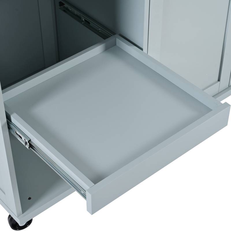 Rolling Kitchen Island with Foldable Top and Storage