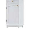 Chic Tall Bathroom Cabinet with Glass Doors & Adjustable Shelves